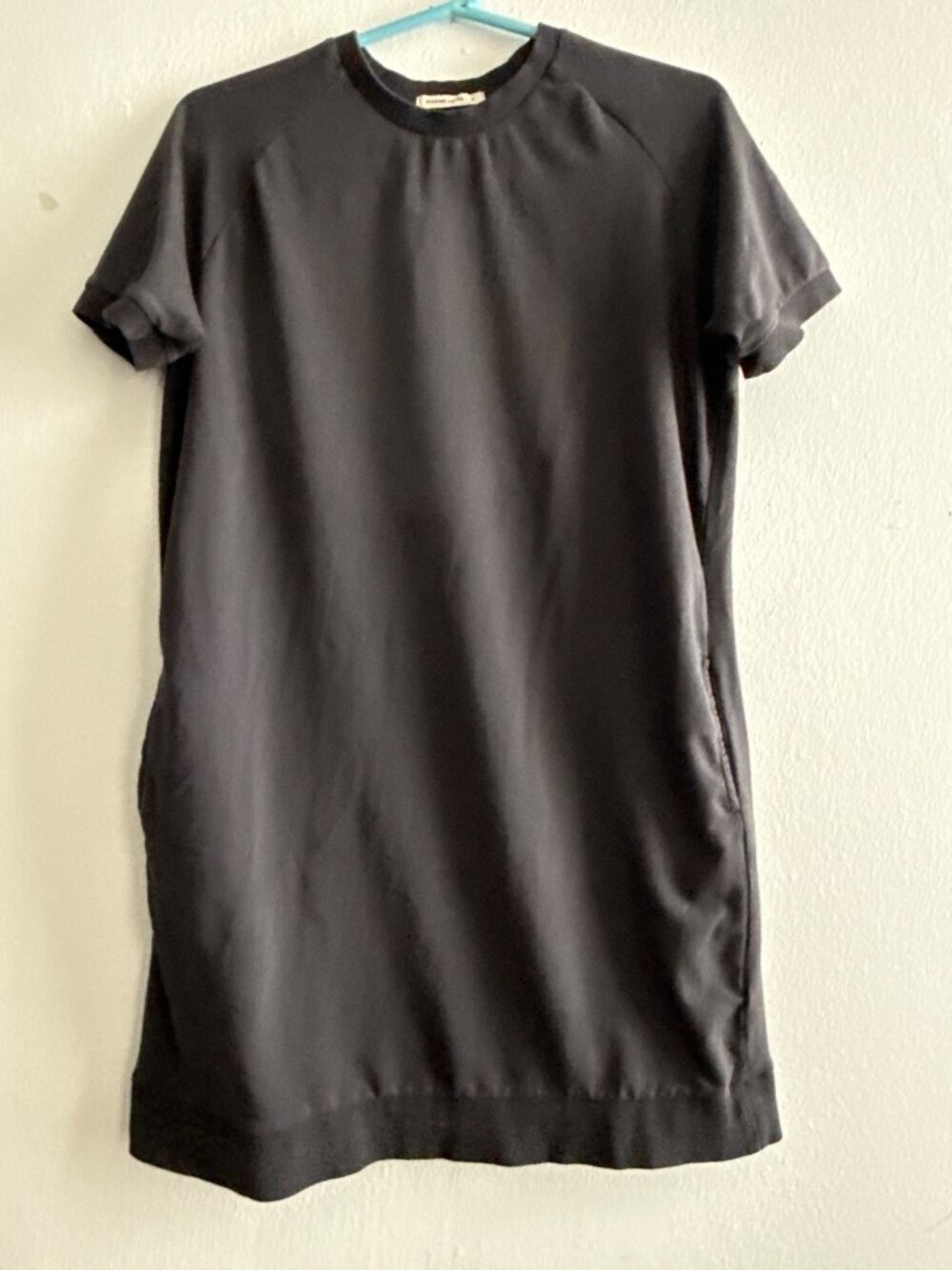 Women's Marine Layer Gray Blue Short Sleeve Shift w/ Pockets Dress sz Small